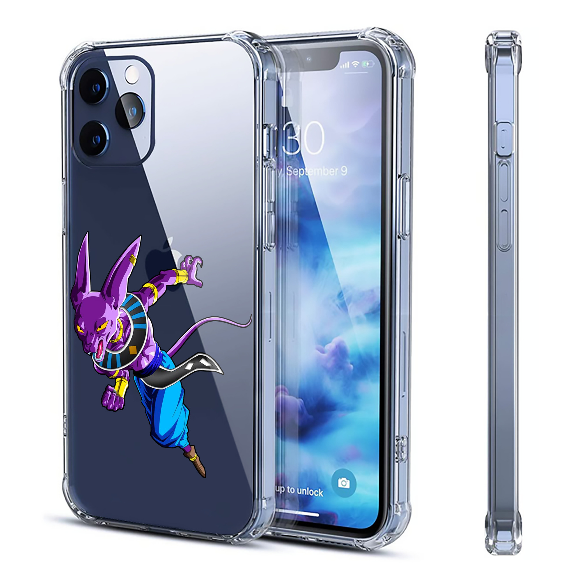 （画像用） ドラゴンボール ビルス 破壊神ビルス DRAGON BALL Beerus Birusu 【iPhone 12シリーズ対応】透明スマホケース（クリアソフトケース）